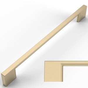 Amerdeco 10 Pack Brushed Brass Cabinet Pulls 7.5 Inch(192MM) Hole Centers